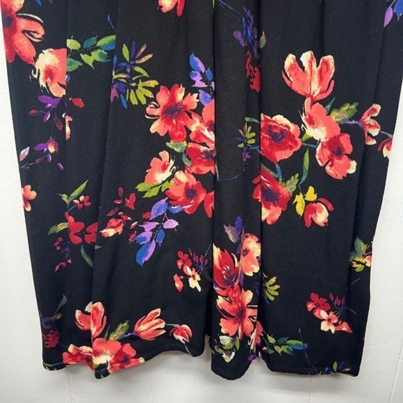 Xhilaration High Waisted Floral V-Neck Short Sleeve Dress Juniors Large Pullover - Picture 6 of 12